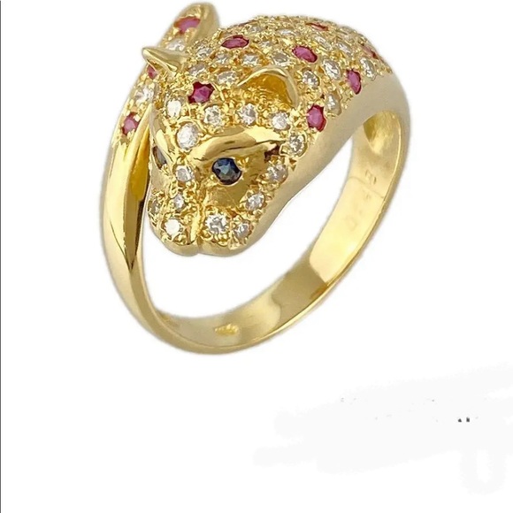 18K Ruby and Natural Diamond Serpenti Ring Authenticity Guaranteed - Picture 8 of 8